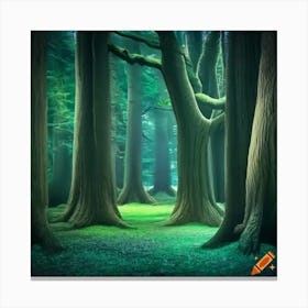 Craiyon 225713 Create A Photo Of Three Thick Oak Trees In An Enchanted Enchanted Forest Canvas Print