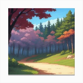 Anime Forest Background Canvas Print