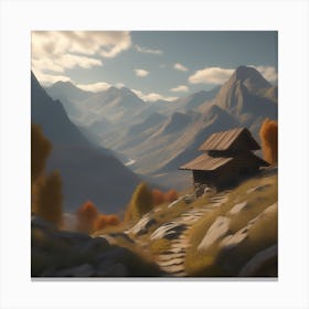 Mountain Cabin Canvas Print