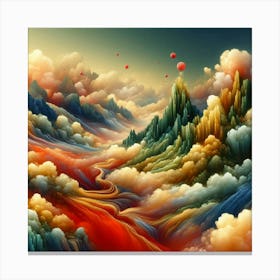 Clouds And Mountains Canvas Print