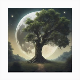 Full Moon Tree Canvas Print