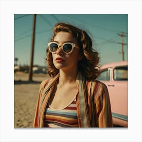 Portrait Perfect Retro Stripe Love Sundaze Art 1 Canvas Print