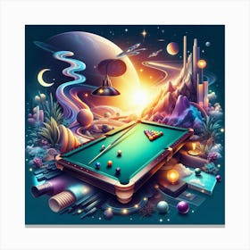 Pool Table In Space Canvas Print