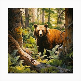 Woodlands Wildlife - Bear Habitat Canvas Print