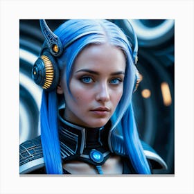 Blue Haired Girl 9 Canvas Print