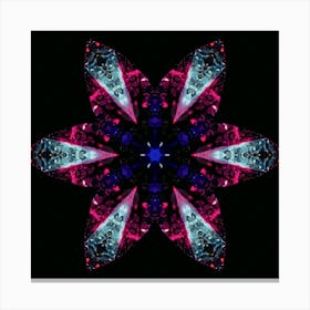 Pink Mandala Diamond Snowflake Canvas Print