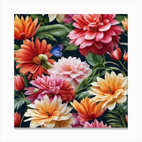 Dahlias 1 Canvas Print