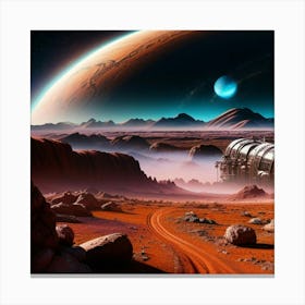 Cosmic Background, Alien Planet Deserted Canvas Print