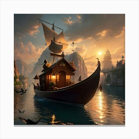 Boat In The Water Canvas Print