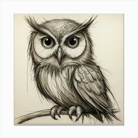 Owl Drawing 2 Canvas Print