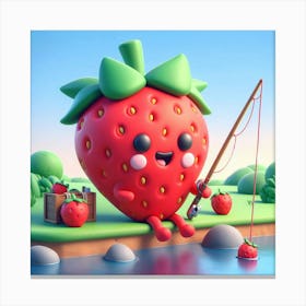 Strawberry Fishing 2 Canvas Print