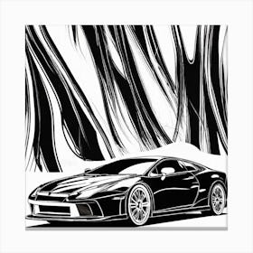 Black On White Car Vector (97) Canvas Print