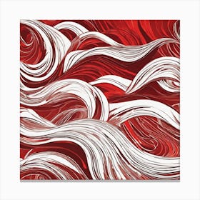 Red And White Swirls 1 Canvas Print