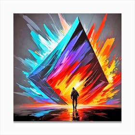 Man In Front Of A Colorful Diamond Canvas Print