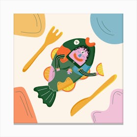Fish Square Canvas Print