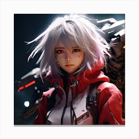 Anime Girl In Red Jacket Canvas Print