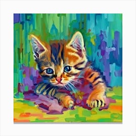 Bengal Kitten Playing Canvas Print