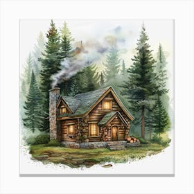 Cabin In The Woods 5 Canvas Print