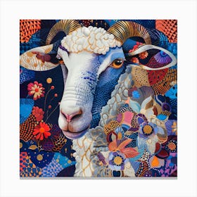 Patchwork Quilted Sheep 2 Canvas Print