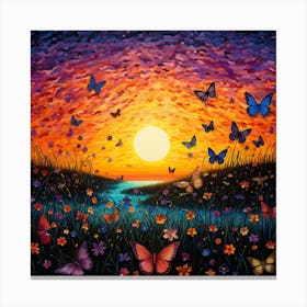 Butterfly Sunset Canvas Print