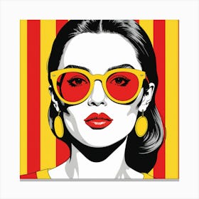 Lady In Yellow Sunglasses Canvas Print