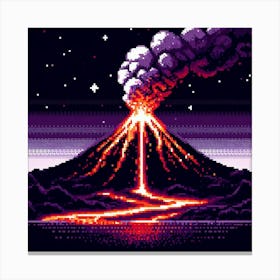 8-bit volcano eruption 1 Canvas Print