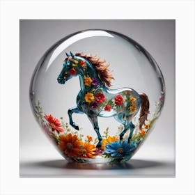 Horse In A Glass Sphere Canvas Print