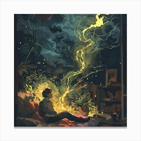 Lightning In The Sky Canvas Print