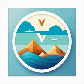 A Plain Icon That Resembles The Idea Of Traveling Canvas Print