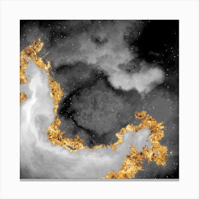 100 Nebulas in Space with Stars Abstract in Black and Gold n.091 Canvas Print