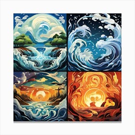 Four Oceans art print Canvas Print