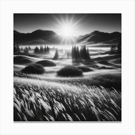 Sunrise In The Grass Canvas Print