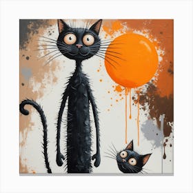 Cat With Orange Ball Canvas Print