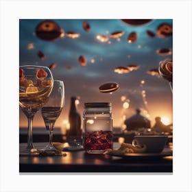 Table At Night Canvas Print