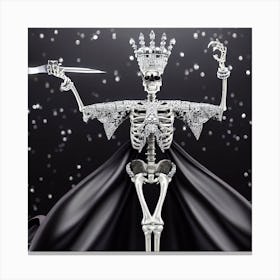 Skeleton With Crown Canvas Print