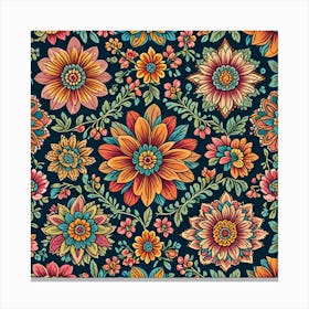 Floral Seamless Pattern 5 Canvas Print