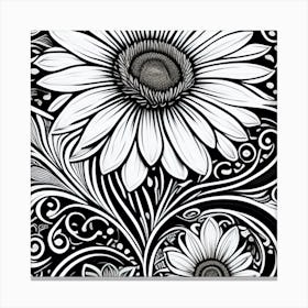 And White Flowers Canvas Print