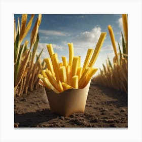 French Fries In The Field Canvas Print