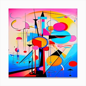 Abstract Painting, A colorful poster with a lot of different shapes and shapes Canvas Print