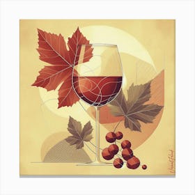 Grape And A Glass Of Wine 2. Canvas Print