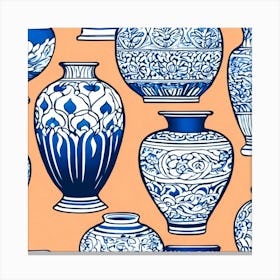 Blue And White Vases Canvas Print