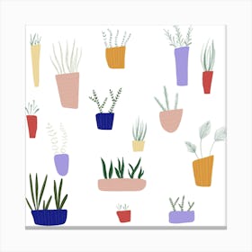 Potted Plants Square Canvas Print