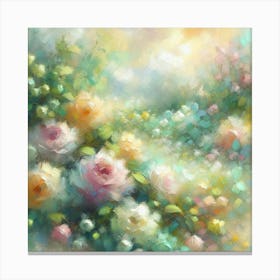 Roses In The Garden Canvas Print