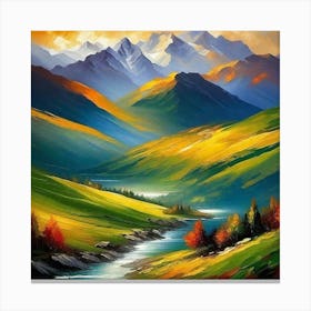Mountain Landscape Painting 3 Canvas Print