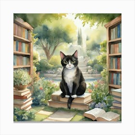 Cat In The Garden  Canvas Print