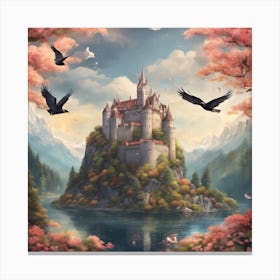 Crows And Castle Canvas Print