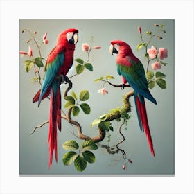 Two Parrots Canvas Print