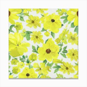 seamless pattern of yellow Flowers Canvas Print