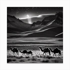 Camels In The Desert 5 Canvas Print