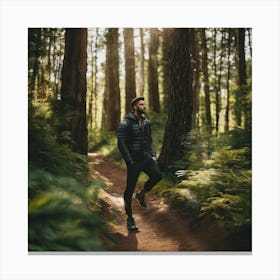 Runner In The Forest Canvas Print